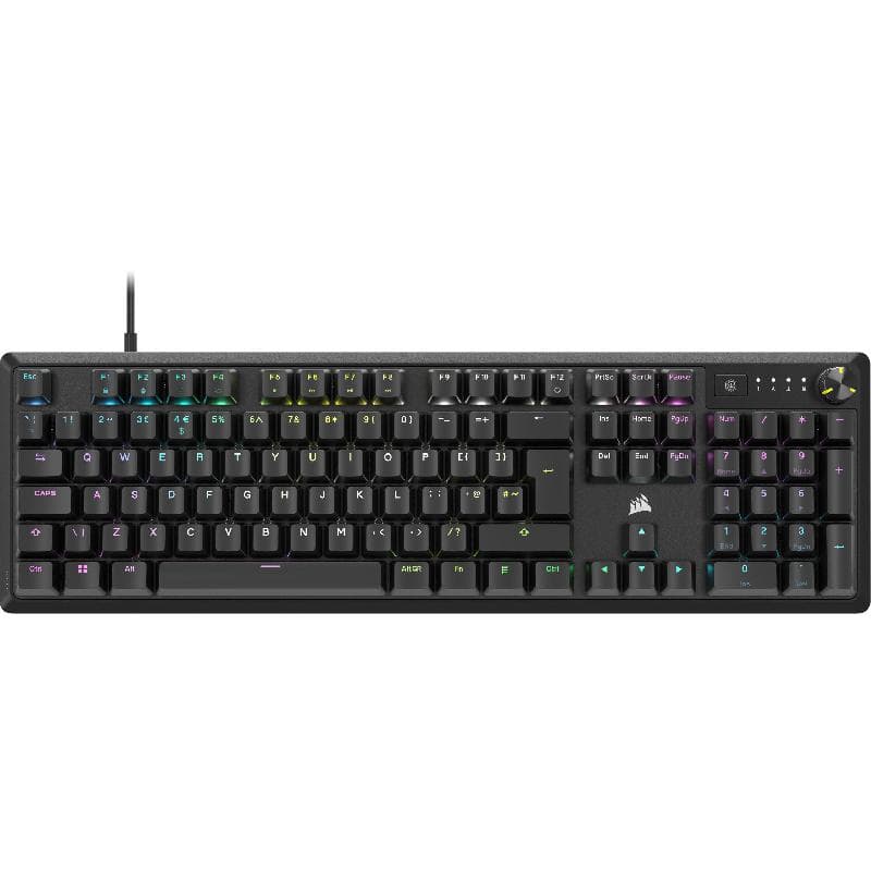 كورسير كيه 70 كور ميكانيكي RGB لوحة مفاتيح للالعاب سلكي بلايستيشن/متوافق مع الكمبيوتر/ماك أو اس/اكس بوكس ون/سيريس اكس/سيريس اس 4/5 اسود