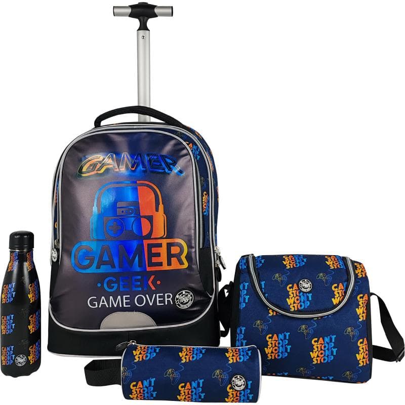 Atrium Gaming 4-in-1 Trolley Bag with Accessory, for 15.6" (Device), Black/Orange
