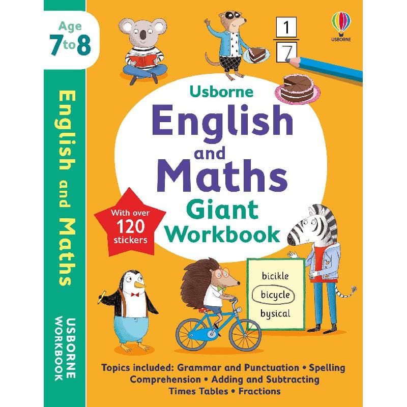 Usborne English and Maths Giant WorkBook, Ages 7-8