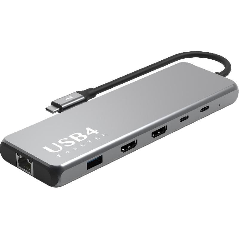 فيل تك 10 في 1 محطة متعددة المنافذ سي-يو اس بي 10 منافذ (2X HDMI/USB-C 3.1/2X USB 3.1/2X USB 3.0/USB 2.0/PD 3. رمادي