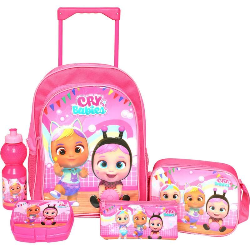 Disney Cry Babies 5-in-1 Value Set Trolley Bag with Accessory, Pink