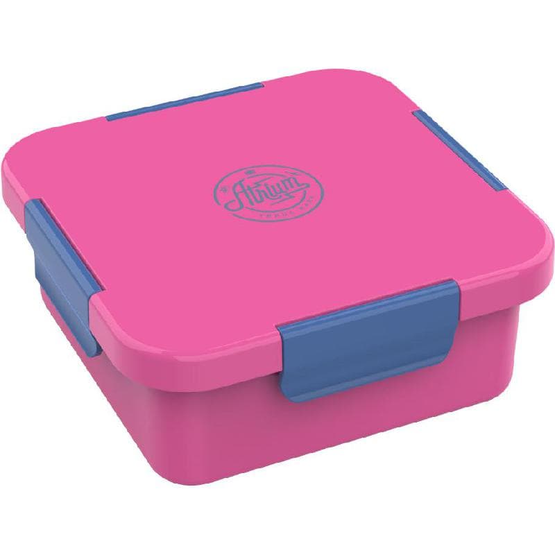 Atrium Lunch Box, Square with Air Tight Side Locking Lid, Pink