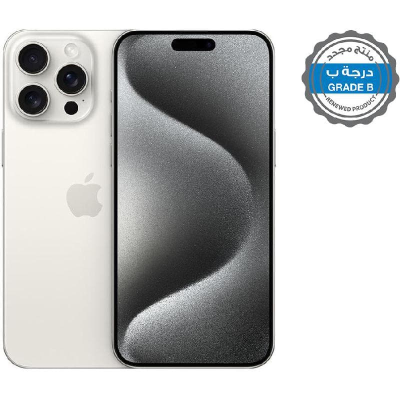 Renewed Grade B Apple iPhone 15 Pro, 1 TB, White Titanium, 5G