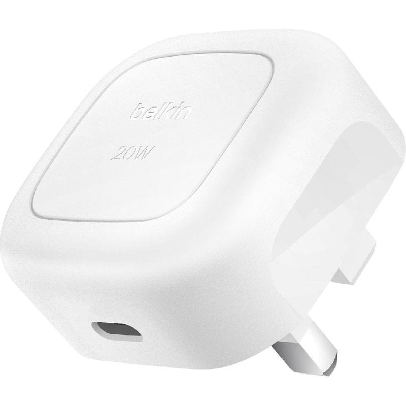 بيلكن بوست تشارج شاحن حائط USB-C واط 20 منفرد بقدرة توصيل الطاقة - يو اس بي بي دي أحادي USB-C ابيض