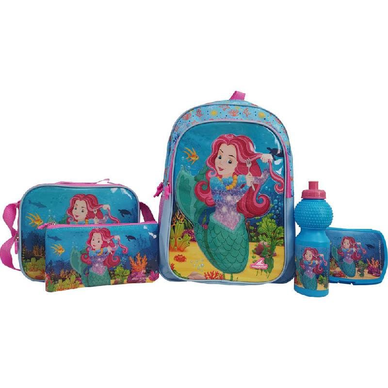 Royal Falcon Mermaid 5-in-1 Value Set Backpack with Accessory, Blue