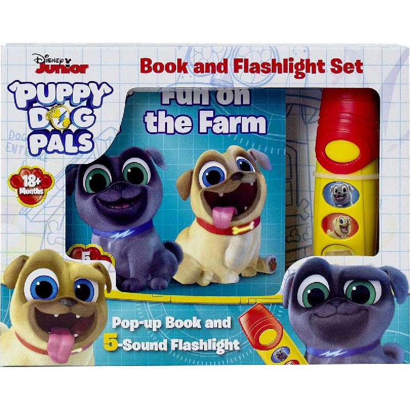 Disney Junior Puppy Dog Pals: Fun on The Farm - Book and Flaslight Set