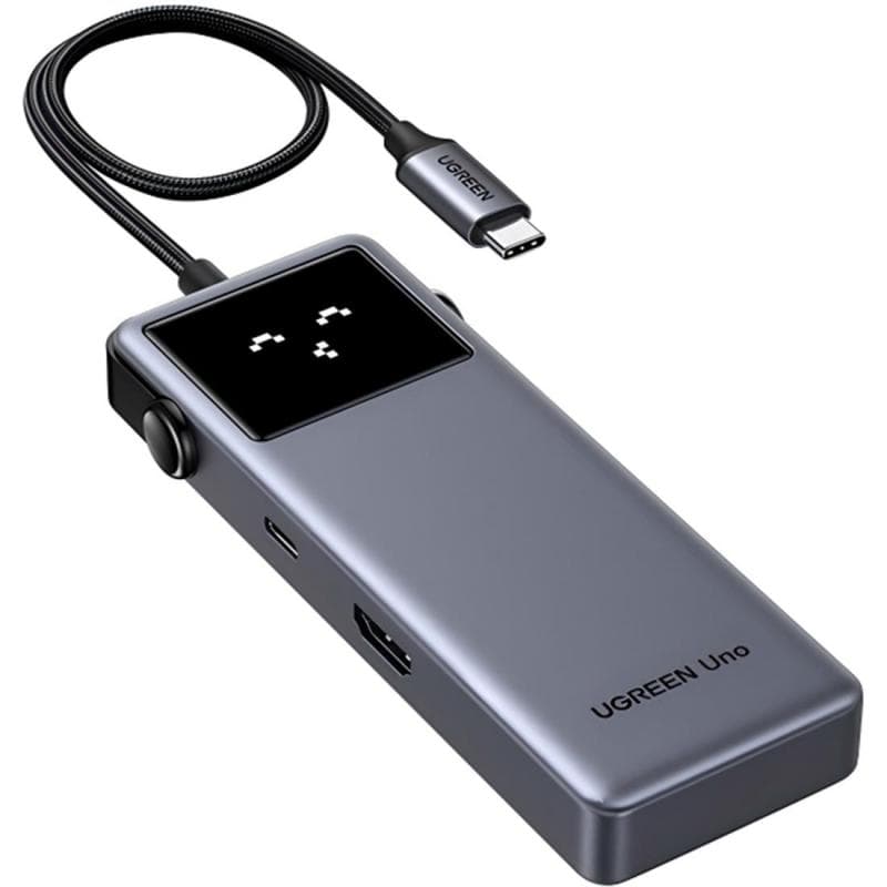 يوغرين ؤس ام 889 موزع متعدد المنافذ سي-يو اس بي 6 منافذ: HDMI، 2× USB-C، 3× USB رمادي فضائي