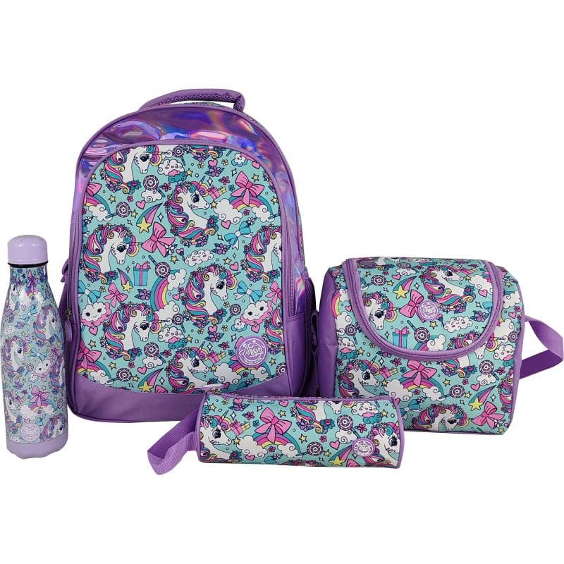 Atrium Unicorn 4-in-1 Backpack with Accessory, Purple/Multi-Color