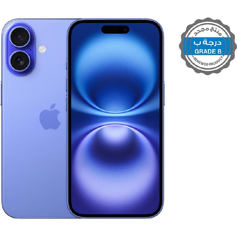 Renewed Grade B Apple iPhone 16, 128 GB, Ultramarine, 5G