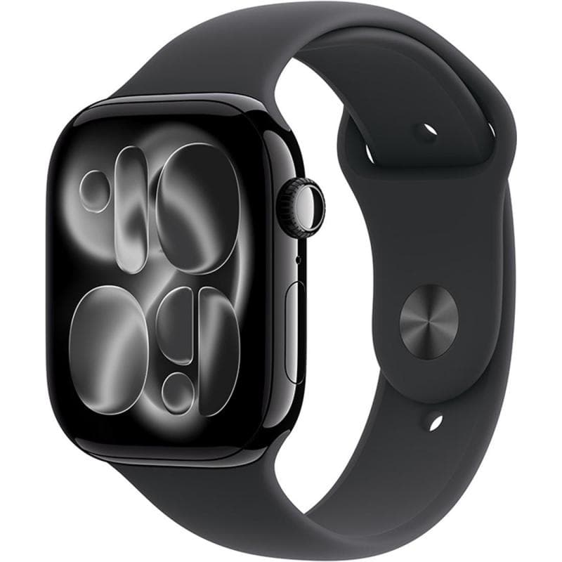 Apple Watch Series 11 42 Smartwatch, GPS + Cellular, Jet Black Aluminum Case, Black Sport Band, Small/Medium