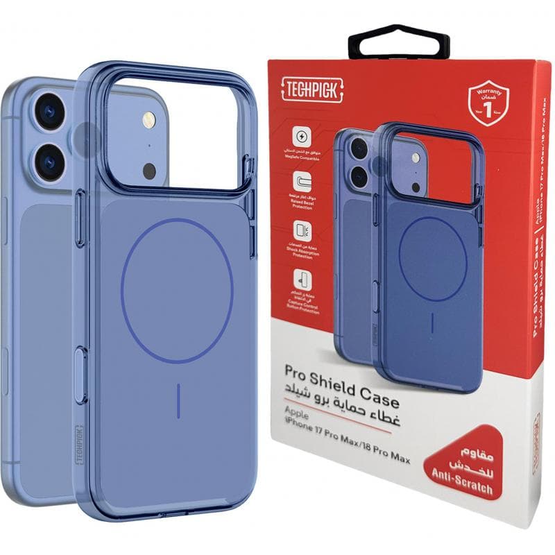 Techpick Pro Shield Back Cover Mobile Case with MagSafe, for iPhone 18 Pro Max/iPhone 17 Pro Max, Light Blue