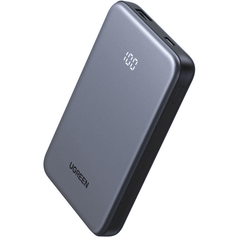 UGREEN PB507 Power Bank 20W Two-way Fast Charging, Fast Battery Charging, 10000 mAh, Dual USB (1X USB/1X USB-C), Grey