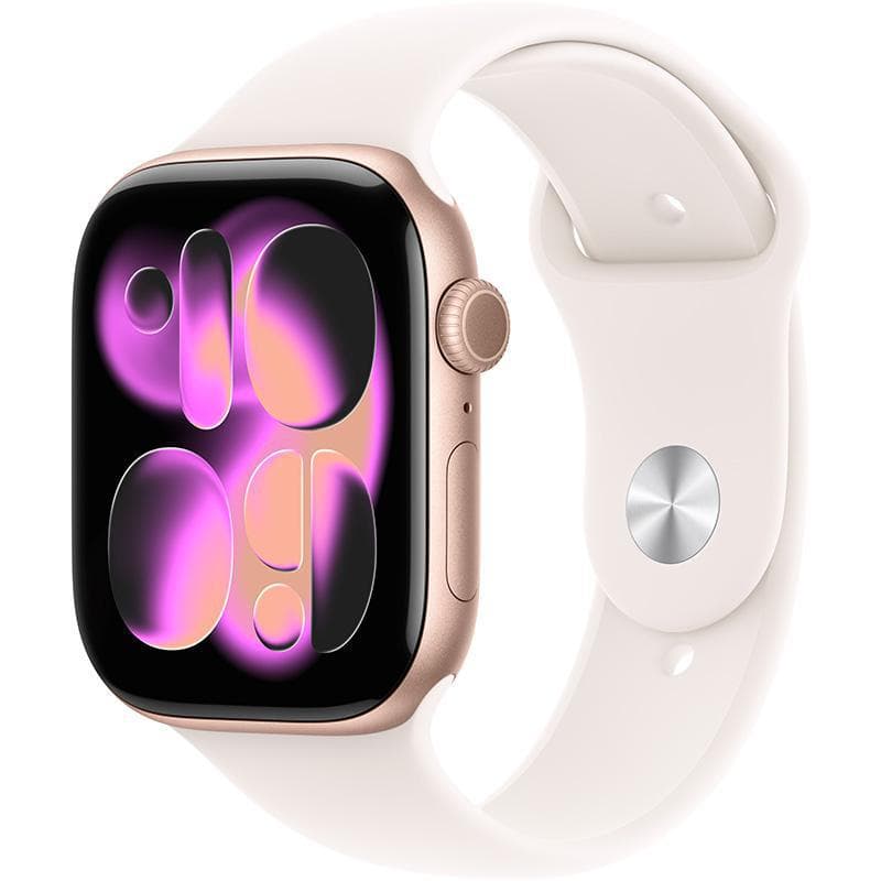 Apple Watch Series 11 42 Smartwatch, GPS, Rose Gold Aluminum Case, Light Blush Sport Band, Medium/Large