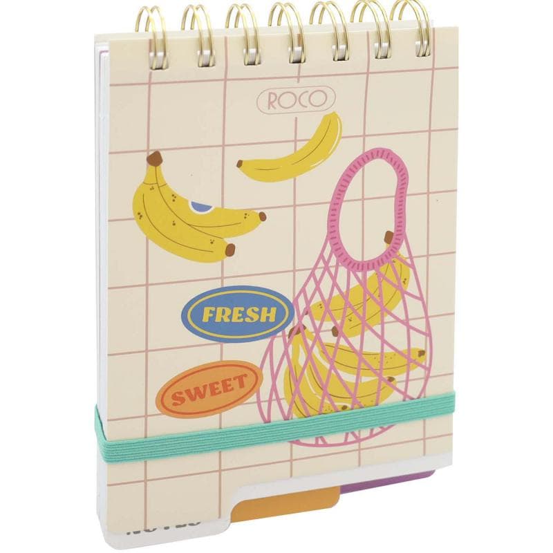Roco Johnshen Notebook, Printed Design, A6, 200 Sheets, Single Ruled (Arabic), Beige