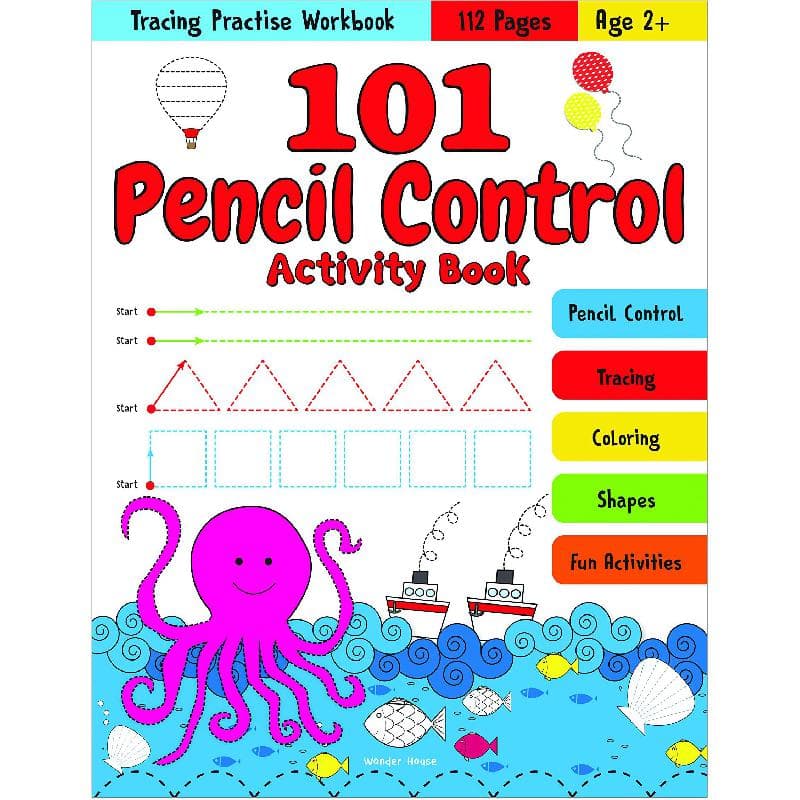 101 Pencil Control, Age 2+ - Activity Book, Tracing Practise Workbook
