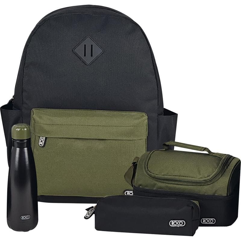 Roco Classic Backpack with Accessory, Black/Green