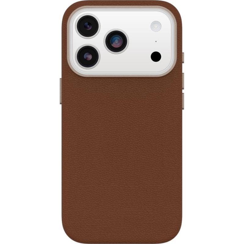 OtterBox Symmetry Cactus Leather Back Cover Mobile Case with MagSafe, for iPhone 17 Pro, Desert