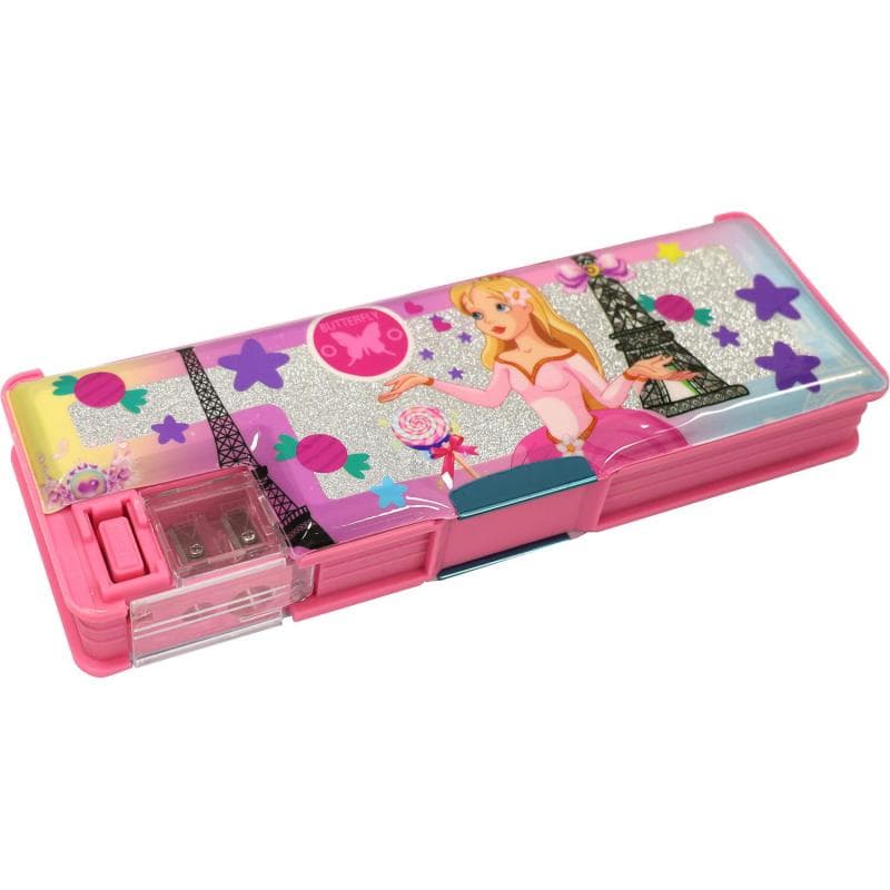 Roco Hard Pencil Case, Paris, 2 Compartment, Pink