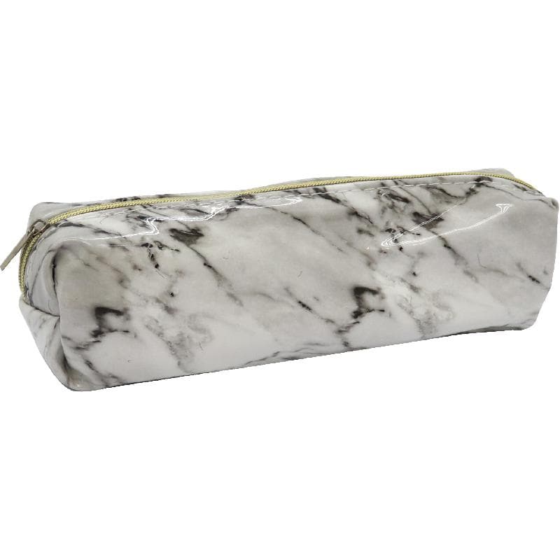 Soft Pencil Case, Marble, White