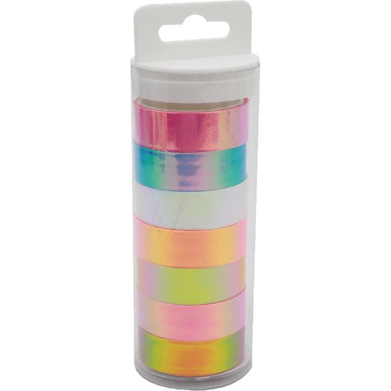 Roco Washi Tape, 7 Reel, 15 mm X 3 m, Iridescent Color