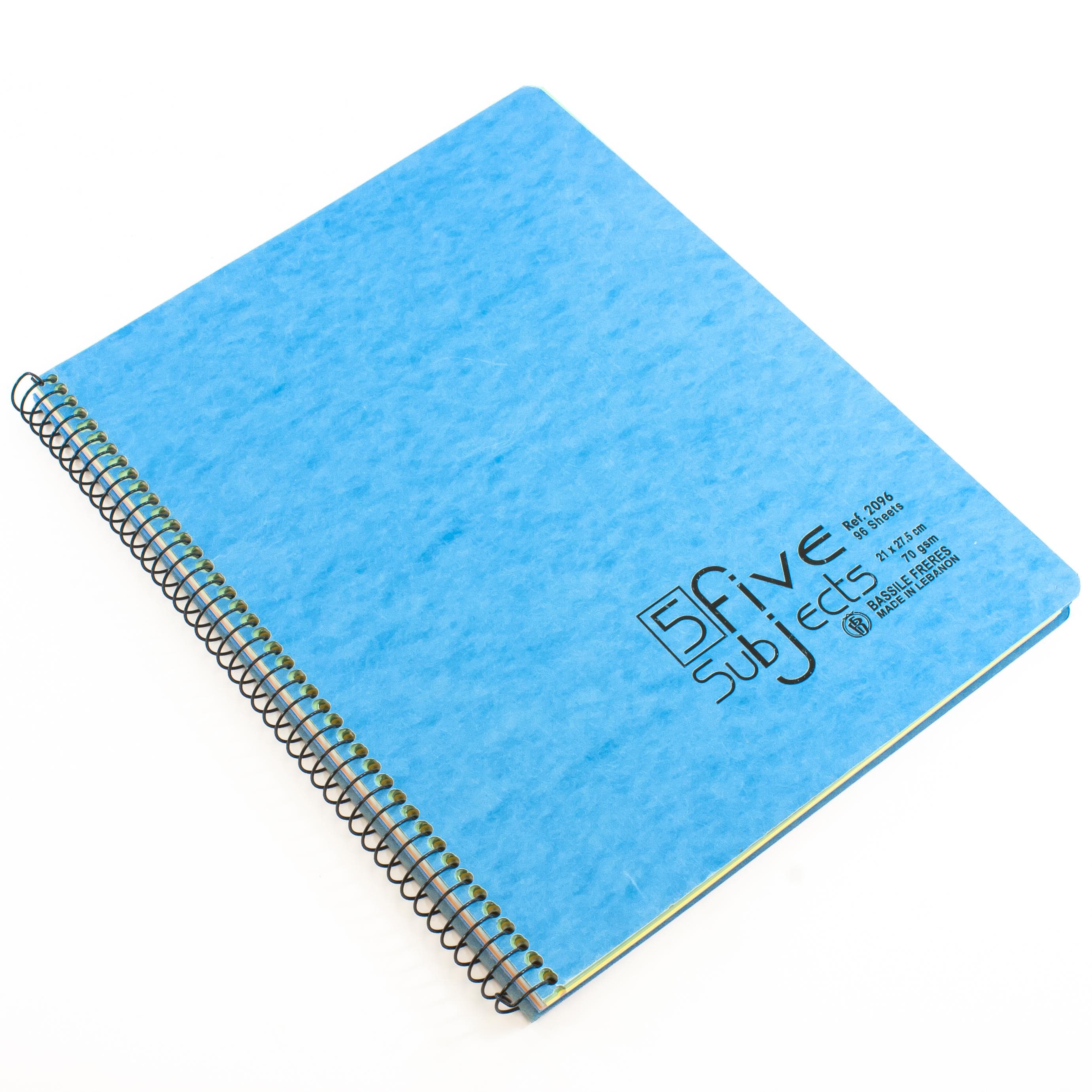 Bassile Freres Notebook, 21 X 28 cm, 192 Pages (96 Sheets), 5 Subjects, Square Ruled,