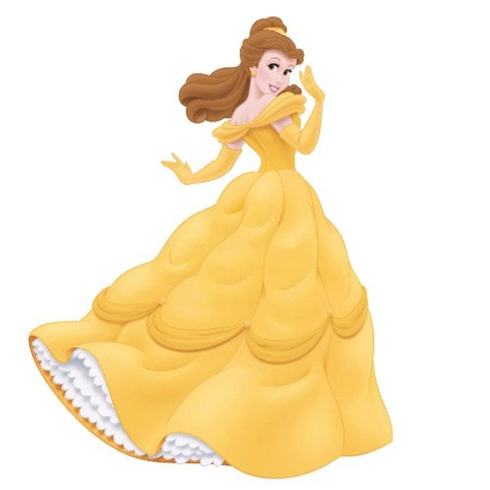 Disney Princess Wall Decals, Bella with Gem, Yellow, 39.50 in ( 100.33 cm )X 17.50 in ( 44.45 cm )
