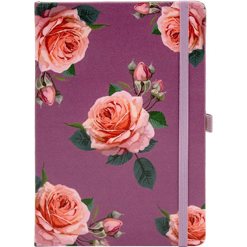 Memo Notebook, Flower, A5, 80 Sheets, Lined, Bronze