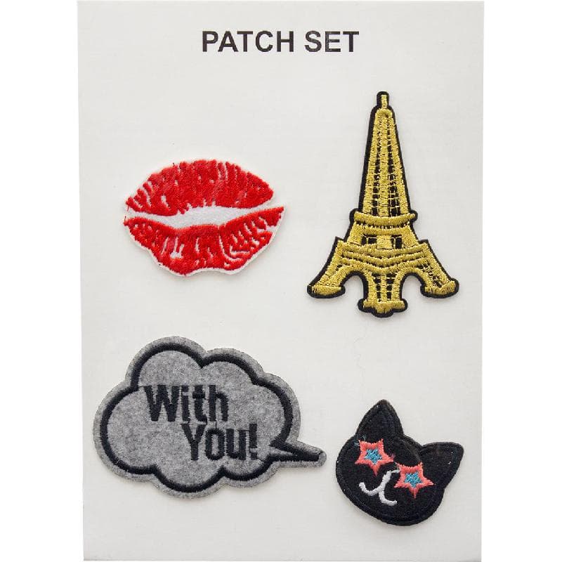 Eiffel Stickers, Patch Set, 4 Pieces