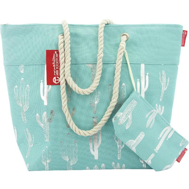 Tote Bag, Teal/Silver