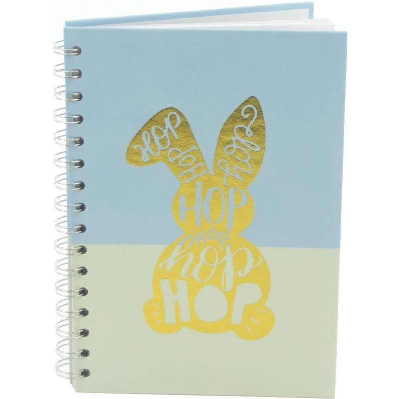 Roco Notebook, Rabbit, A5, 100 Sheets, Lined, Blue/Beige/Gold
