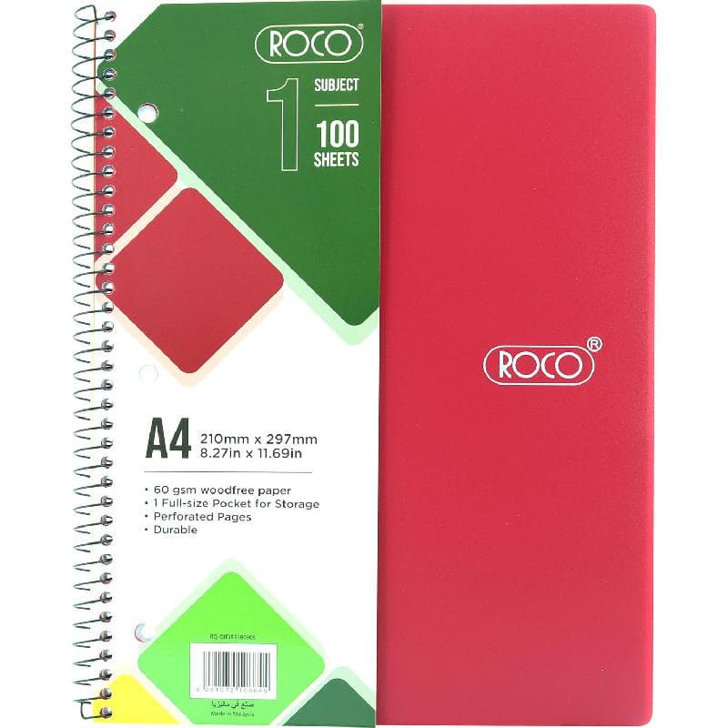 Roco Neon Notebook
A4, 200 Pages (100 Sheets), Lined, Maroon