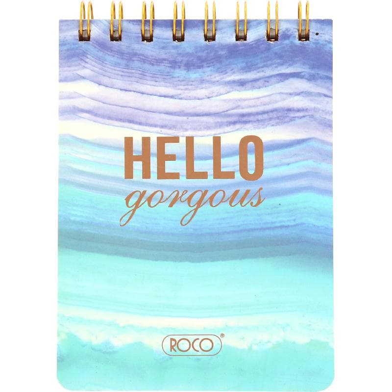 Roco Memo Notebook
"Hello Gorgeous", A6, 100 Sheets, Single Ruled (Arabic), Blue