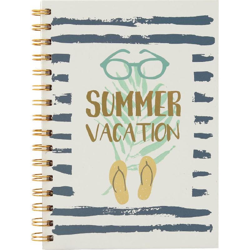 Roco Exercise Book, "Summer Vacation", A5, 80 Sheets, Single Ruled (Arabic), White/Navy Blue