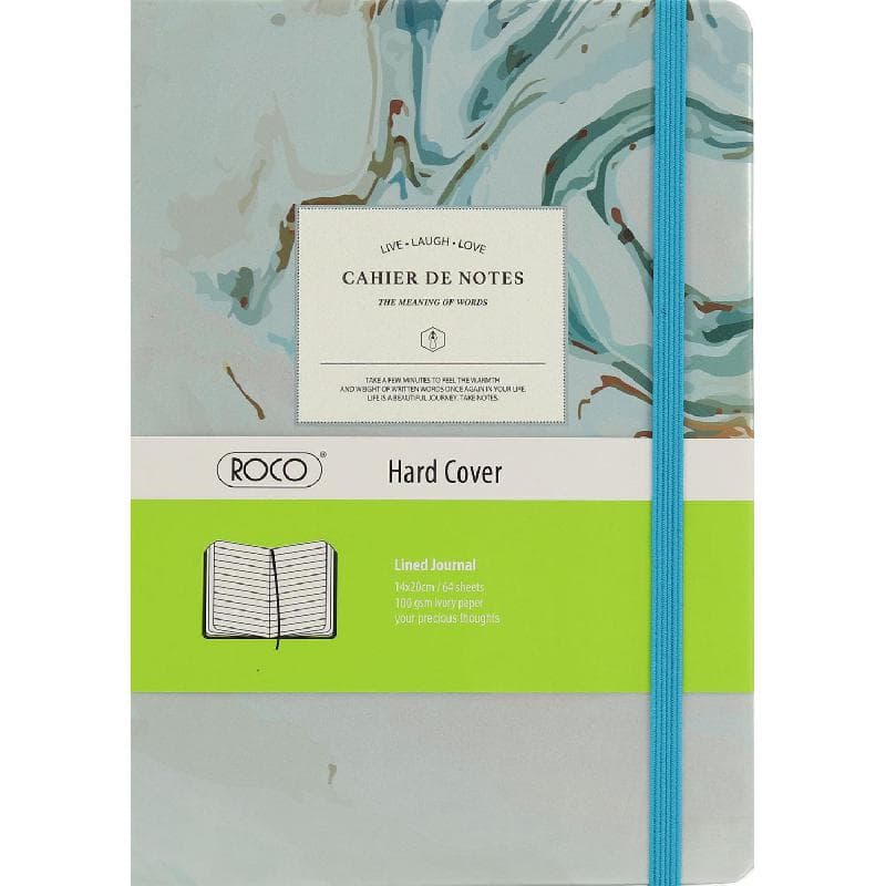 Roco Memo Notebook, Metallic, A5, 64 Sheets, Lined, Blue