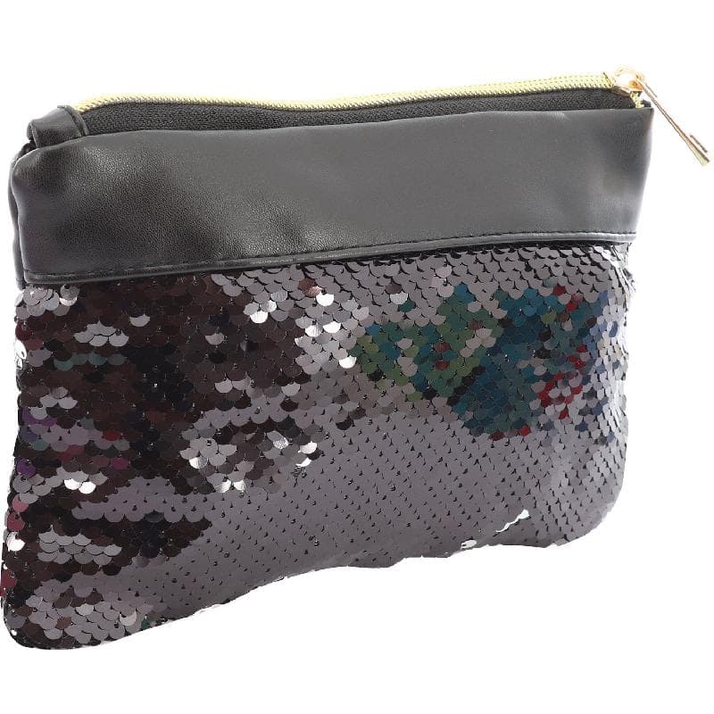 Soft Pencil Case, Sequins, Black