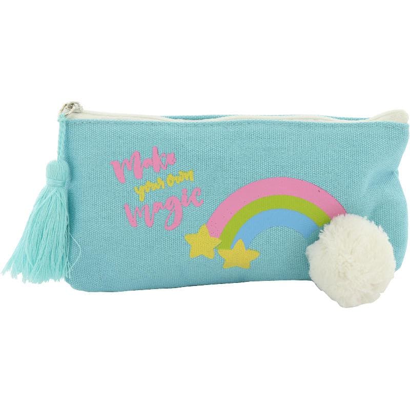 Soft Pencil Case, Rainbow "Make Your Own Magic", Blue