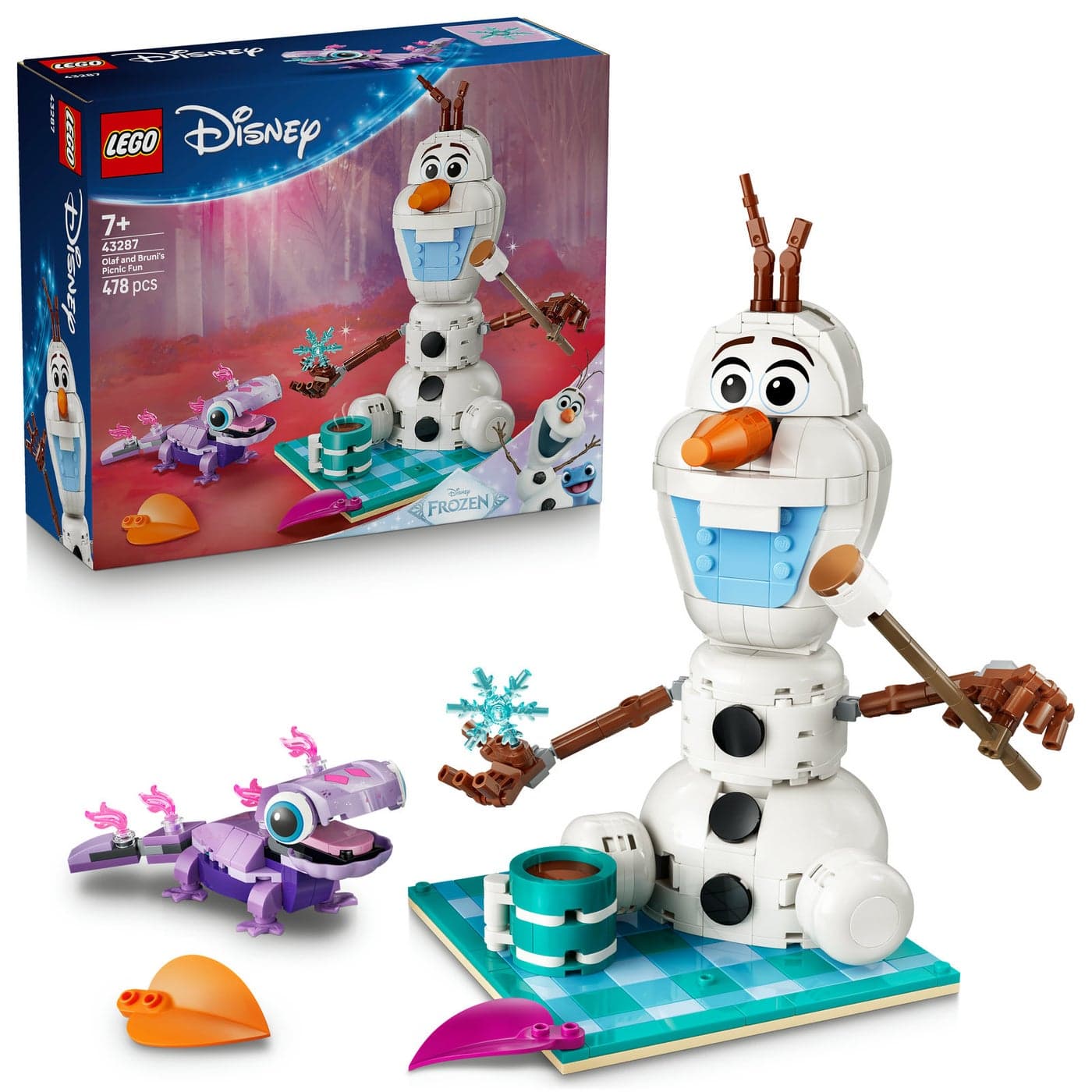 LEGO Disney Frozen Olaf and Bruni’s Picnic Fun 43287 Building Toy Set (478 Pieces)