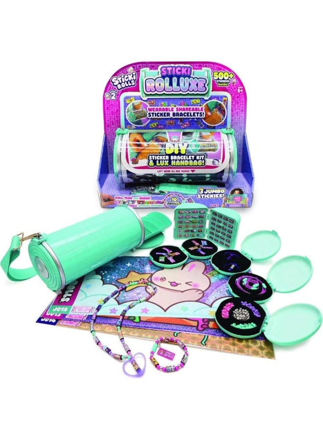 Sticki Rolls Sticki Rolluxe DIY Sticker Bracelet Kit with Luxe Handbag (500+ Stickers)