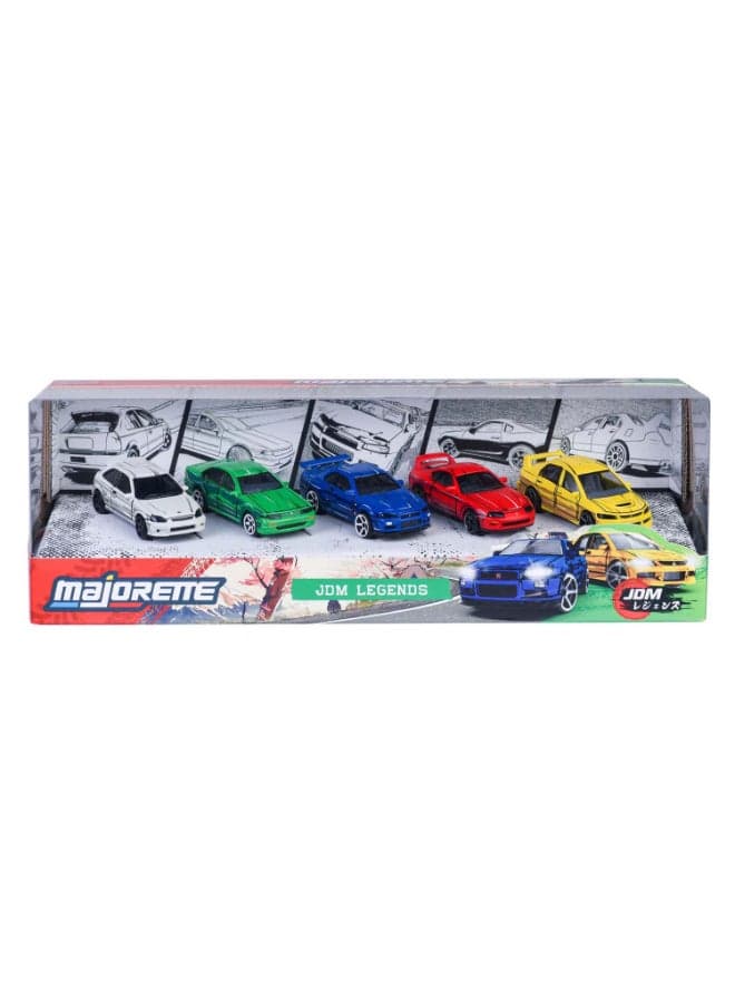 Majorette JDM Legends Anime Japanese Sports Die-cast Car Gift Set (1:64, Pack of 5)