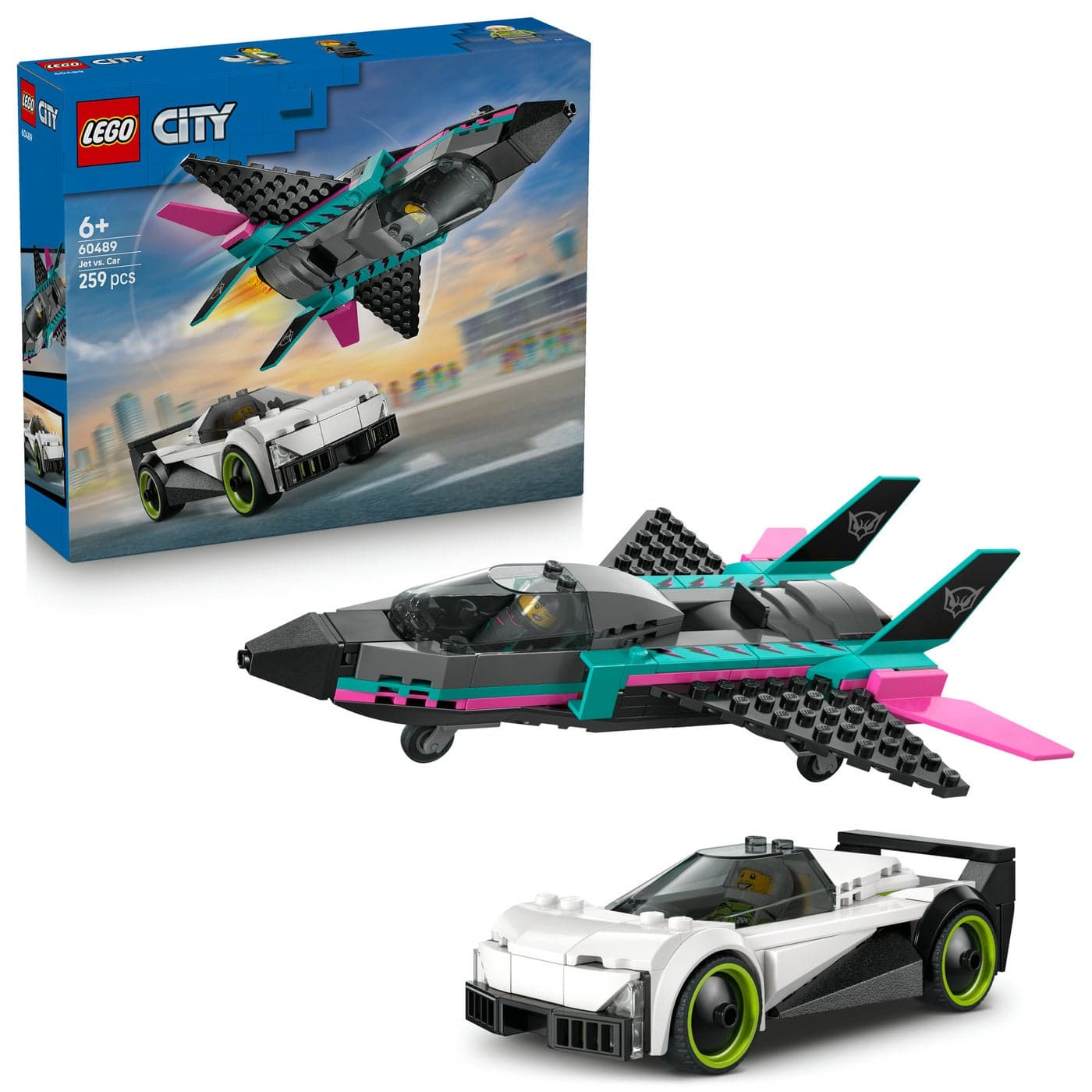 LEGO City Jet vs. Car 60489 Building Toy Set (259 Pieces)