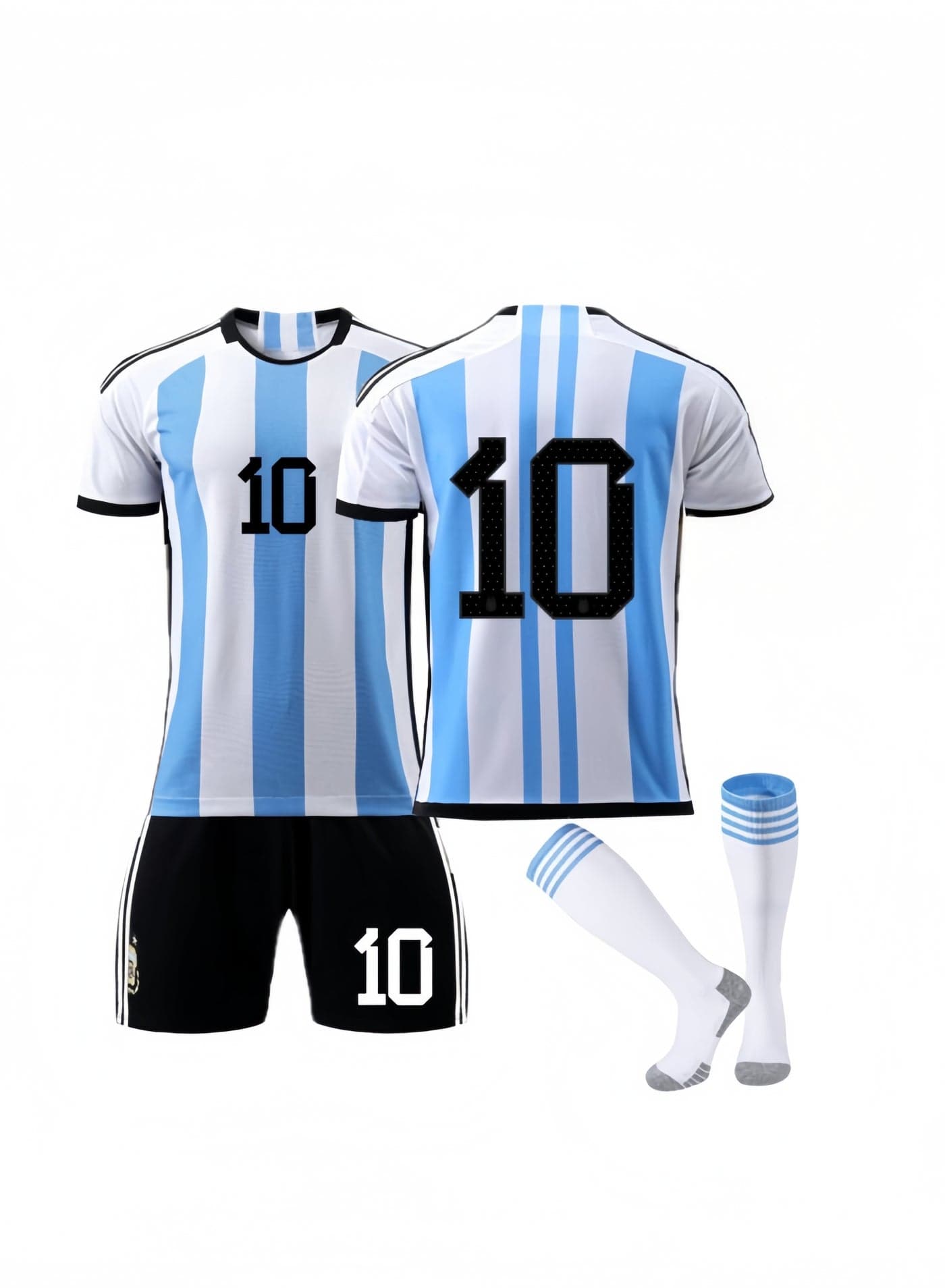 Kids Football Jersey Set, No #10 Soccer Jersey,World Champion Football Soccer Jersey Set Kids & Youth Sizes Tracksuits