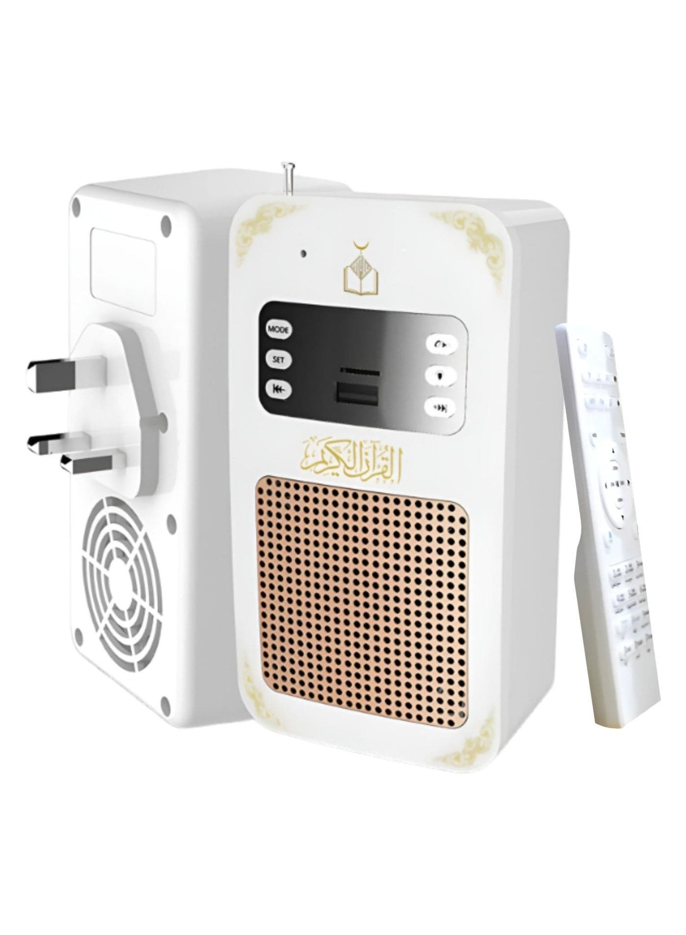 Wireless Quran Speaker LED Light Wall Plug Quran Speaker Holy Quran Speaker with Translation Bluetooth Remote Control Quran Player Radio USB Support Quran Speaker for Home School Hospitals Mosque