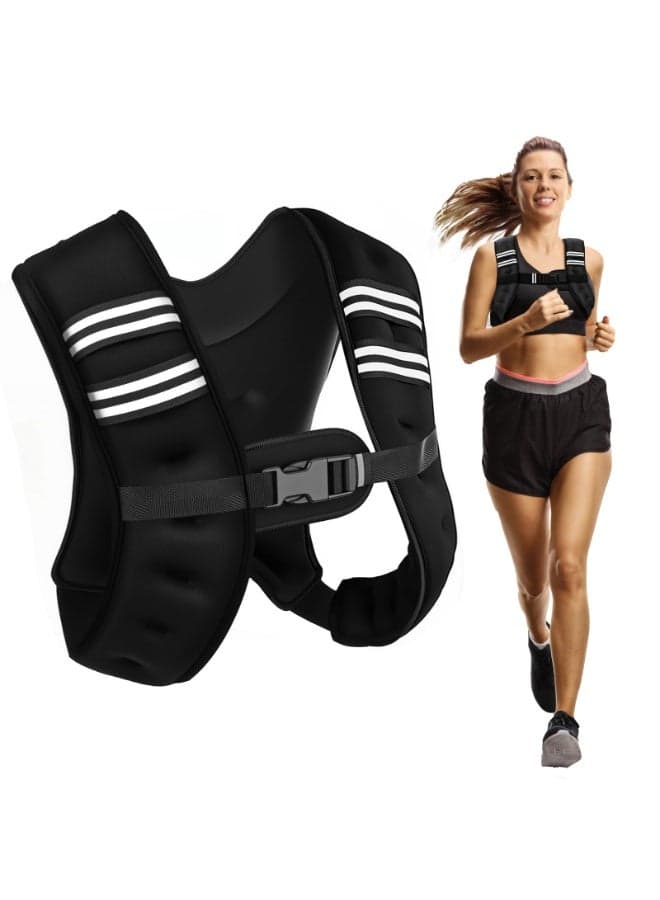 Weighted Vest 3KG/5KG/8KG for Women and Men, with Reflective Stripe and Double Adjustable Buckle Straps Weight Vests for Strength Training, Running, Jogging, Cardio, Weight Loss