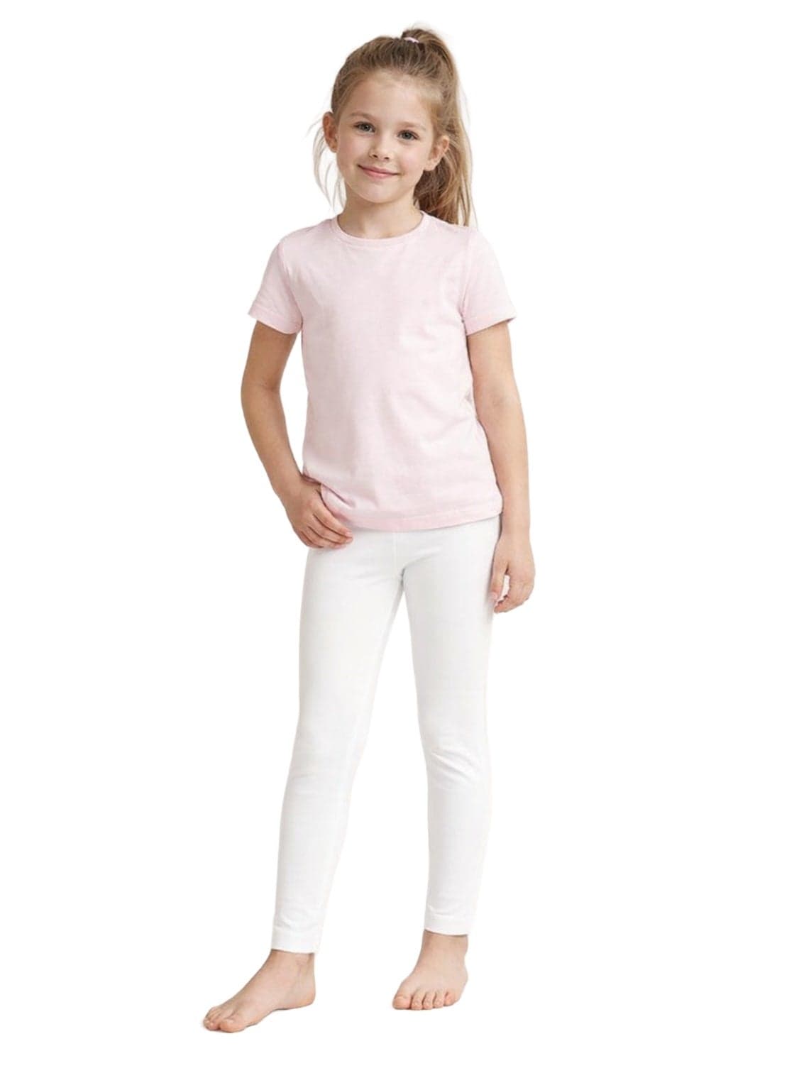 Girls Cotton Leggings, Full Length, School Trousers, Breathable, Comfortable Fit, 3-14 Years