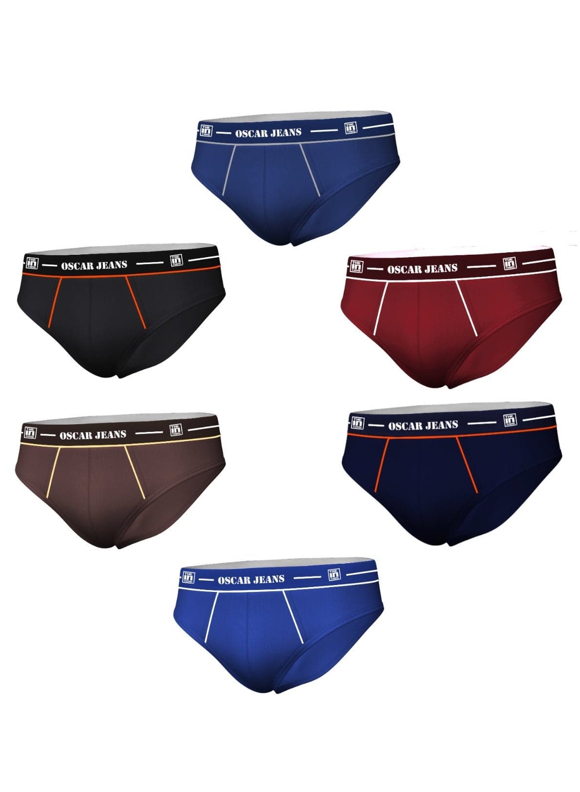 6-Pack Premium 100% Cotton Men's Underwear Briefs Super Combed Soft Knitted Antibacterial Breathable Elastic Waistband