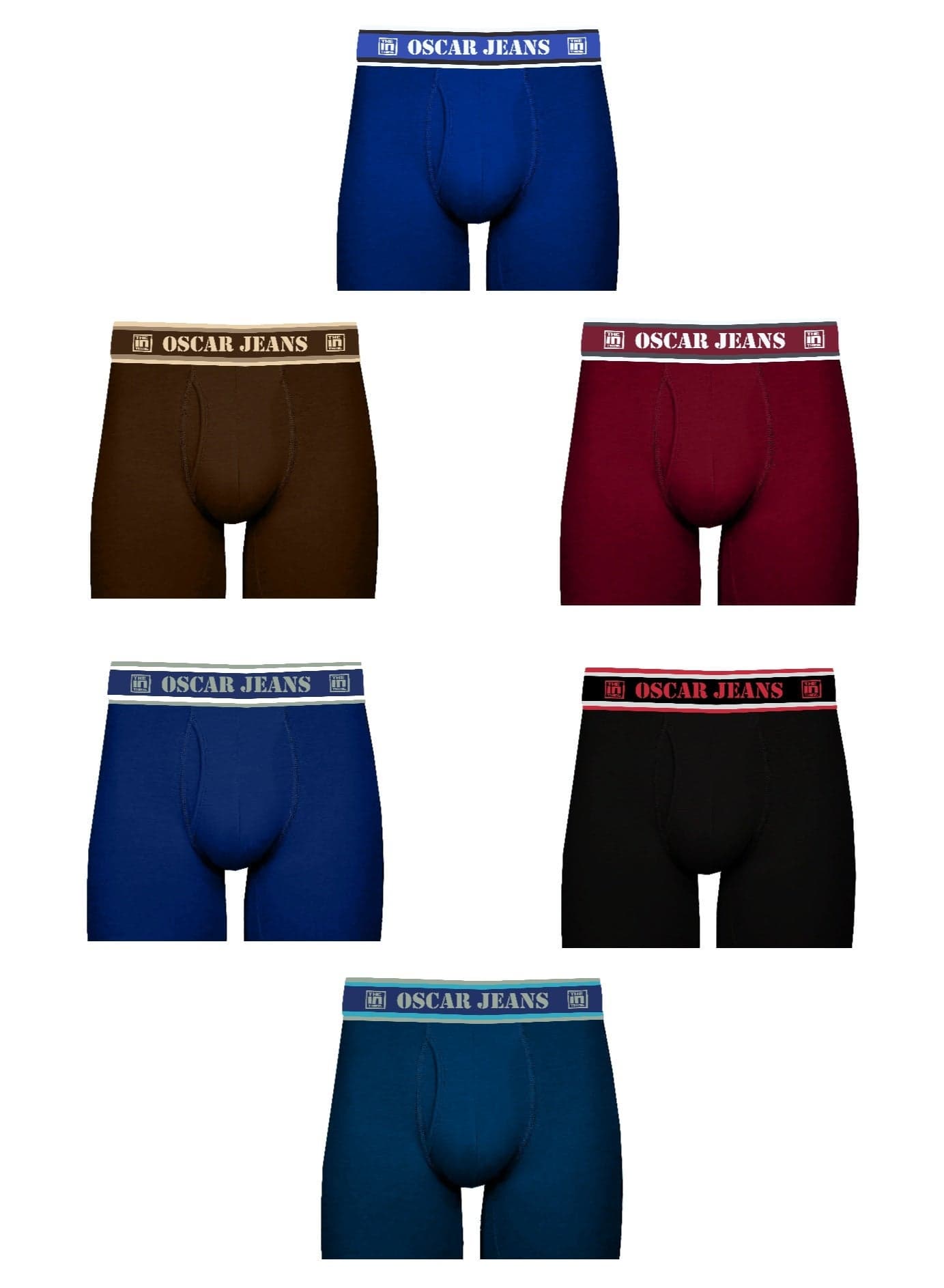6-Pack 100% Cotton Premium Men's Underwear Boxers Seamless Soft Knitted Antibacterial Breathable Elastic Waistband Super Combed Cotton
