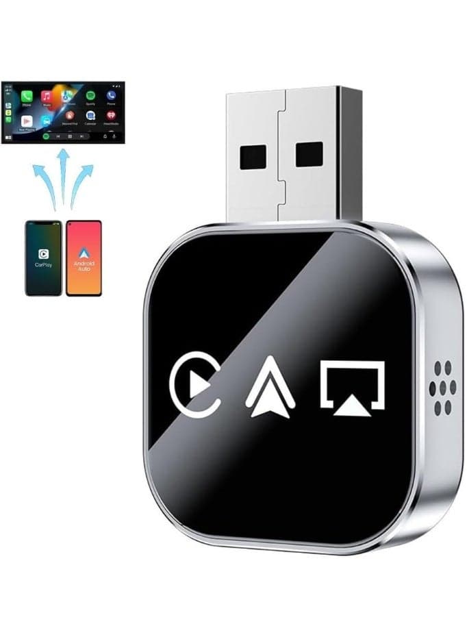 Mini Wireless Carplay Adapter,Upgrade 3 in 1 AirPlay with Wired to Wireless Carplay Adapter, Screen Mirror,Auto Connect, No Delay
