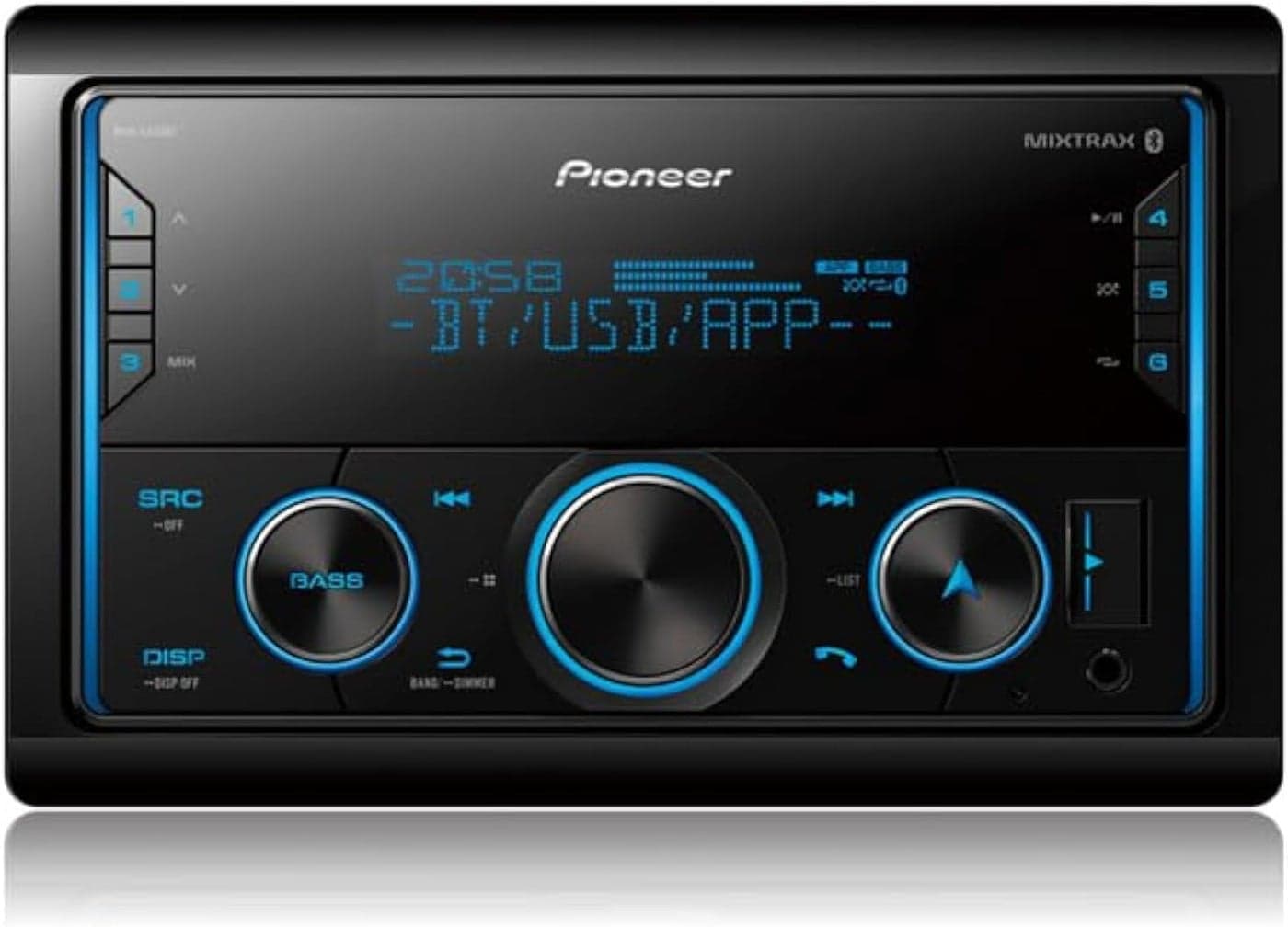 Pioneer MVH-S425BT Double-DIN Digital Media Receiver with Dual Bluetooth and Smart Sync