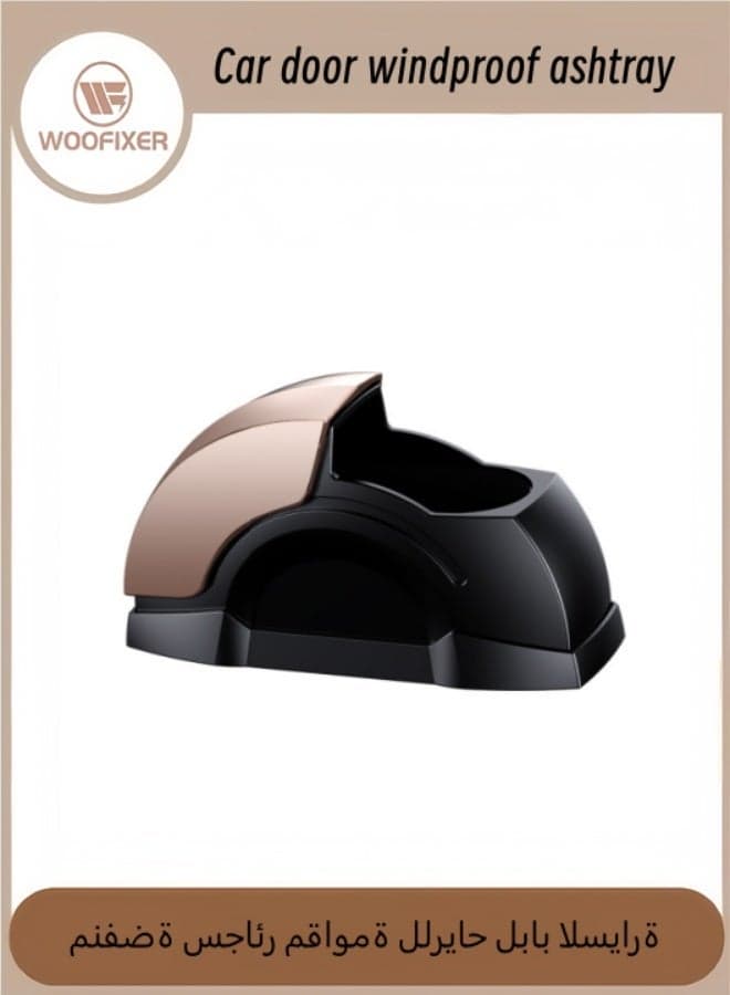 Portable Car Ashtray with Lid and LED Light-Automotive Door Pocket Ash Tray,Multi-Use Small Car Trash Can,Interior Auto Supplies