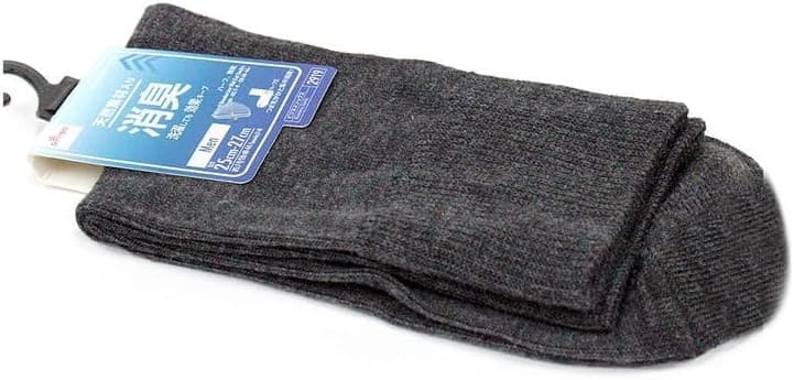 DAISO Unisex Natural Deodorizer Mid Cut Socks - Grey, Size US 7-9 / EU 40-44